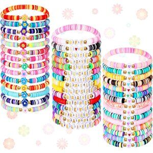 44 pcs Y2K Beach Boho Clay Bead Friendship Bracelets for Women